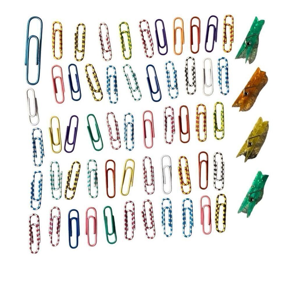 Vtg Paper Clips Colorful Stripes 90s Cute Desk Office Work School Collectors Y2K